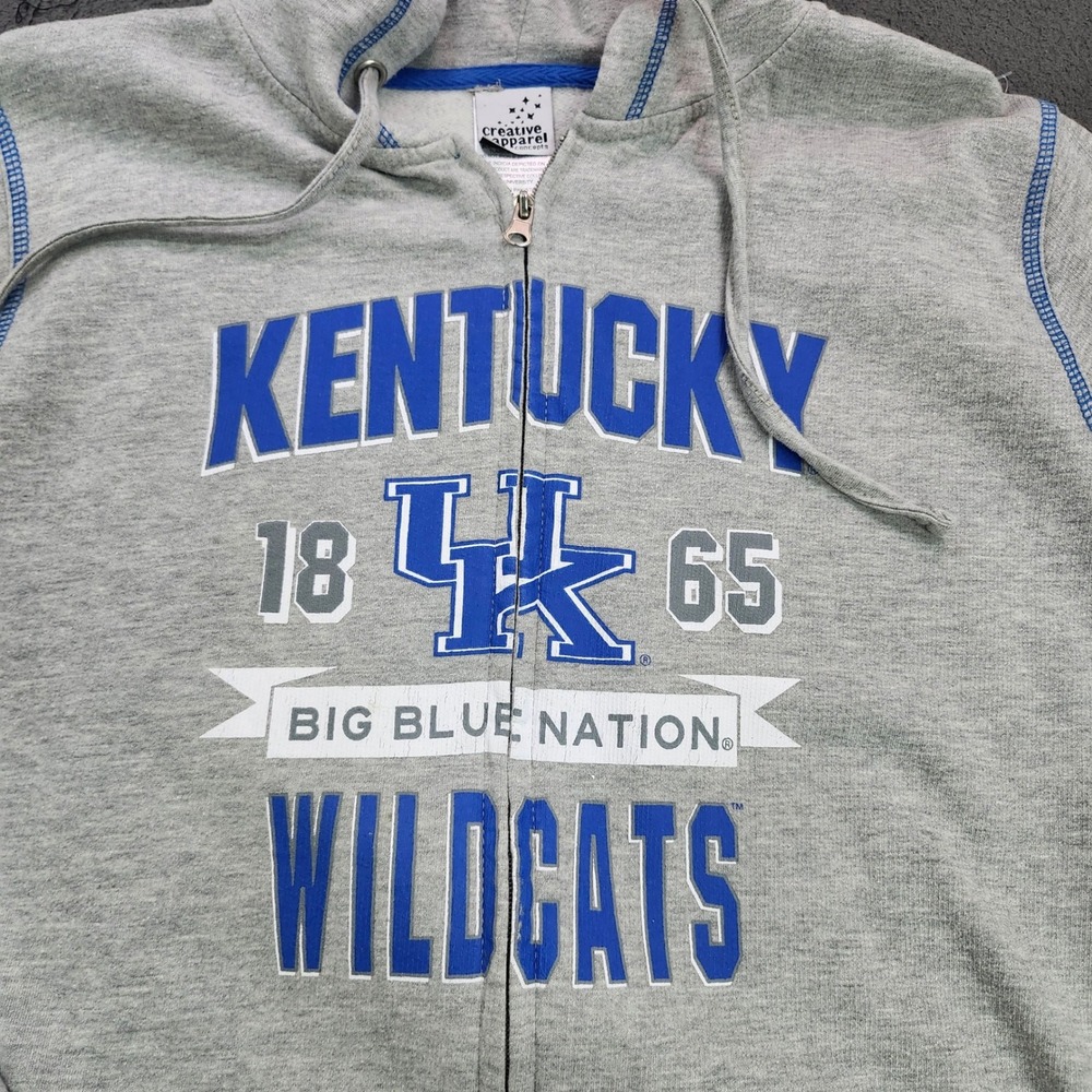 Kentucky Wildcats Hoodie Gray Full Zip Creative Apparel Concepts XL - Picture 2 of 7